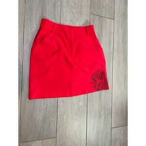 Nike Red Golf Skort w/ Black embossed flower